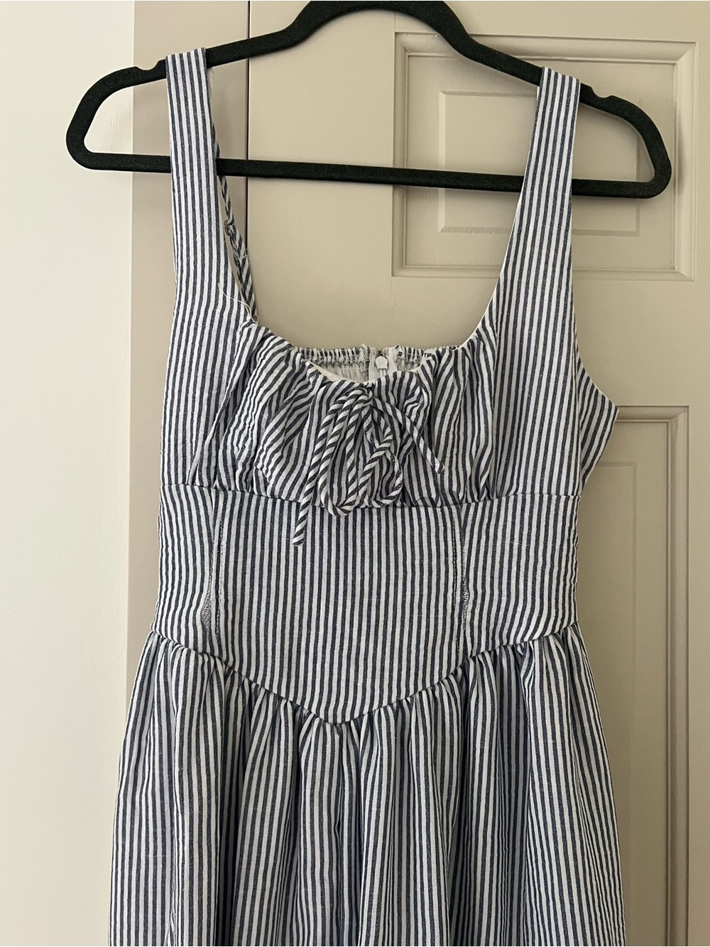 Workshop Republic Clothing Blue-and-White Corset Striped Midi Dress - Picture 4 of 7